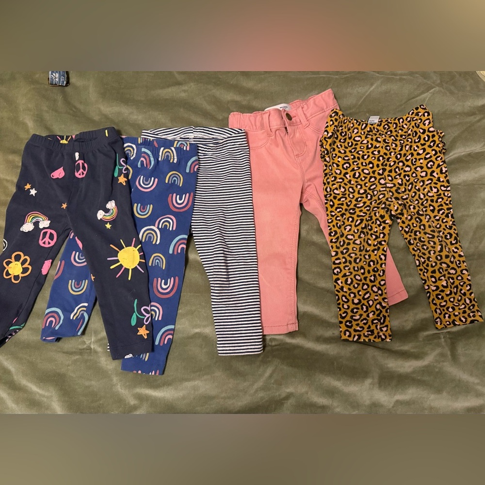 Old Navy Kids Leggings Set - Navy, Pink, Striped, Leopard